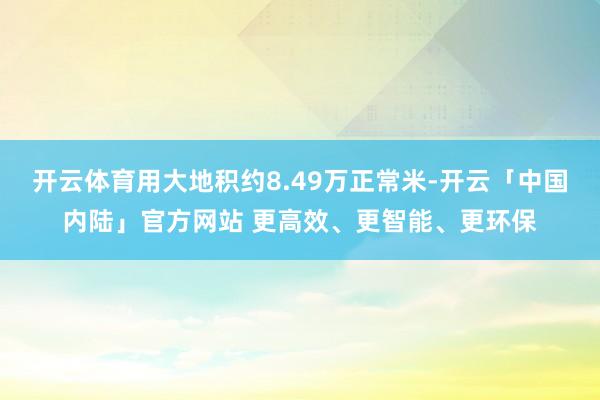 开云体育用大地积约8.49万正常米-开云「中国内陆」官方网站 更高效、更智能、更环保