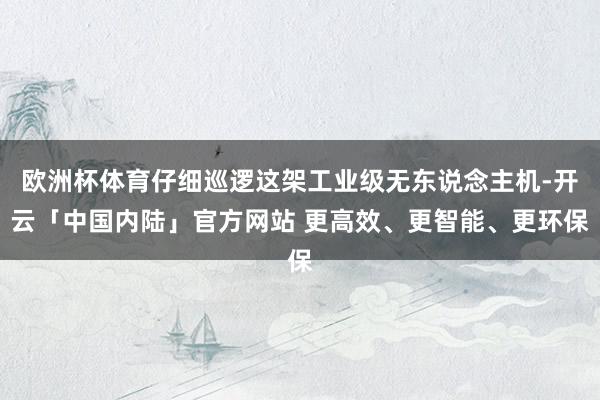 欧洲杯体育仔细巡逻这架工业级无东说念主机-开云「中国内陆」官方网站 更高效、更智能、更环保