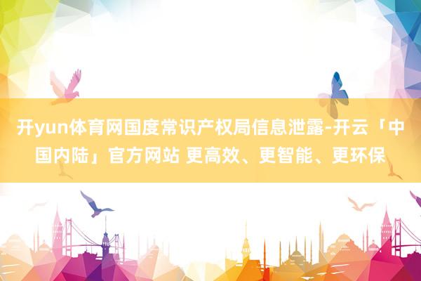 开yun体育网国度常识产权局信息泄露-开云「中国内陆」官方网站 更高效、更智能、更环保