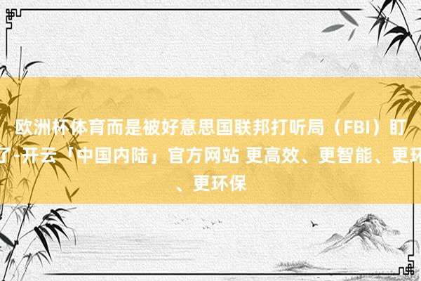 欧洲杯体育而是被好意思国联邦打听局（FBI）盯上了-开云「中国内陆」官方网站 更高效、更智能、更环保