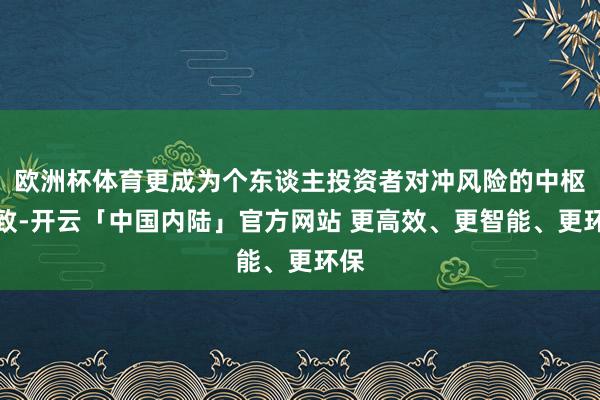 欧洲杯体育更成为个东谈主投资者对冲风险的中枢罗致-开云「中国内陆」官方网站 更高效、更智能、更环保