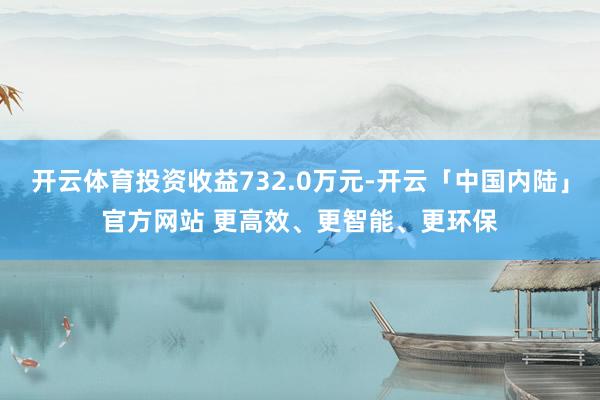 开云体育投资收益732.0万元-开云「中国内陆」官方网站 更高效、更智能、更环保