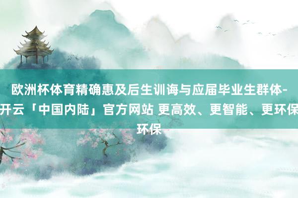 欧洲杯体育精确惠及后生训诲与应届毕业生群体-开云「中国内陆」官方网站 更高效、更智能、更环保