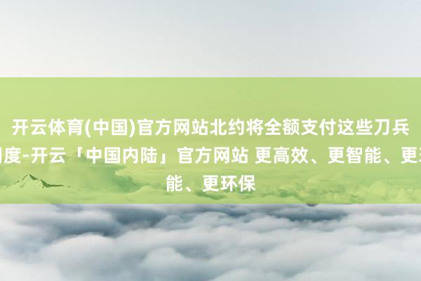开云体育(中国)官方网站北约将全额支付这些刀兵的用度-开云「中国内陆」官方网站 更高效、更智能、更环保