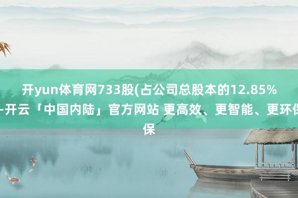 开yun体育网733股(占公司总股本的12.85%)-开云「中国内陆」官方网站 更高效、更智能、更环保