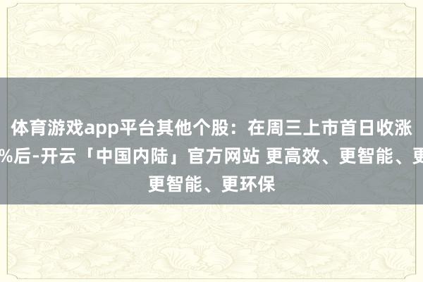 体育游戏app平台其他个股:在周三上市首日收涨超80%后-开云「中国内陆」官方网站 更高效、更智能、更环保
