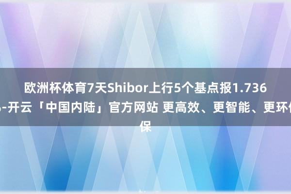 欧洲杯体育7天Shibor上行5个基点报1.736%-开云「中国内陆」官方网站 更高效、更智能、更环保