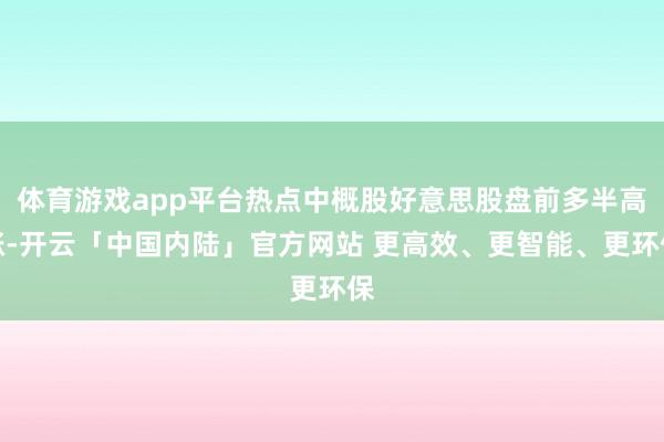 体育游戏app平台热点中概股好意思股盘前多半高涨-开云「中国内陆」官方网站 更高效、更智能、更环保
