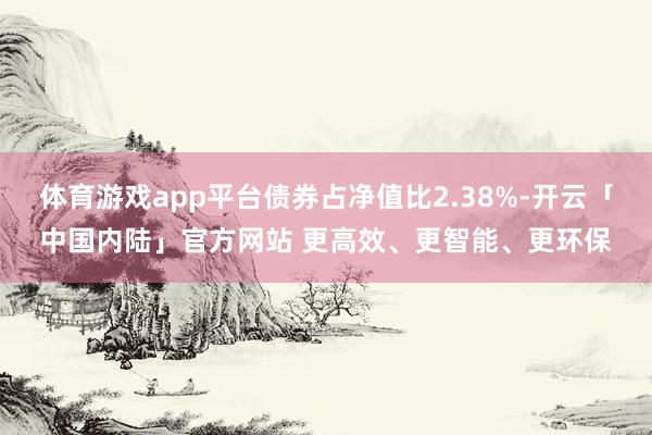 体育游戏app平台债券占净值比2.38%-开云「中国内陆」官方网站 更高效、更智能、更环保