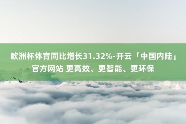 欧洲杯体育同比增长31.32%-开云「中国内陆」官方网站 更高效、更智能、更环保