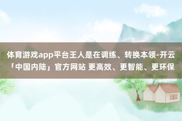 体育游戏app平台王人是在调练、转换本领-开云「中国内陆」官方网站 更高效、更智能、更环保