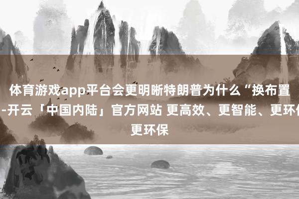 体育游戏app平台会更明晰特朗普为什么“换布置”-开云「中国内陆」官方网站 更高效、更智能、更环保